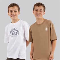 Timberland Boys Two Pack Short Sleeve T-Shirts Khaki