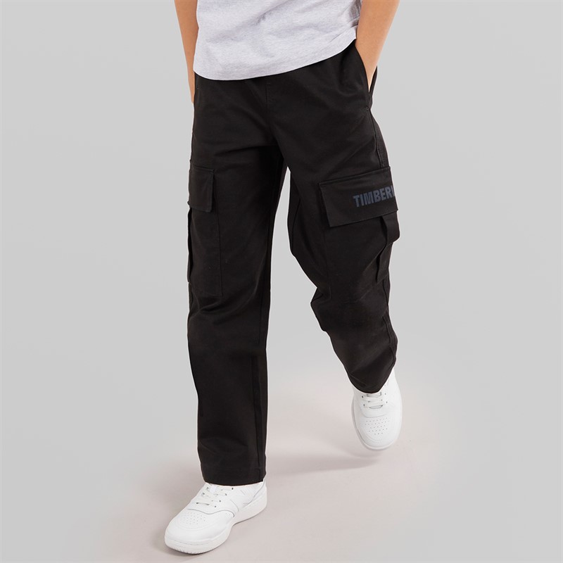 Timberland Junge Cargotaschen Hosen Schwarz