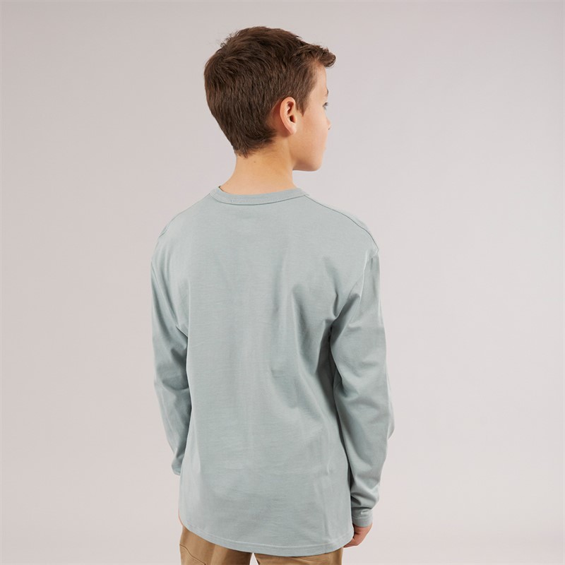 Timberland Boys Long Sleeve T-Shirt Silver Blue