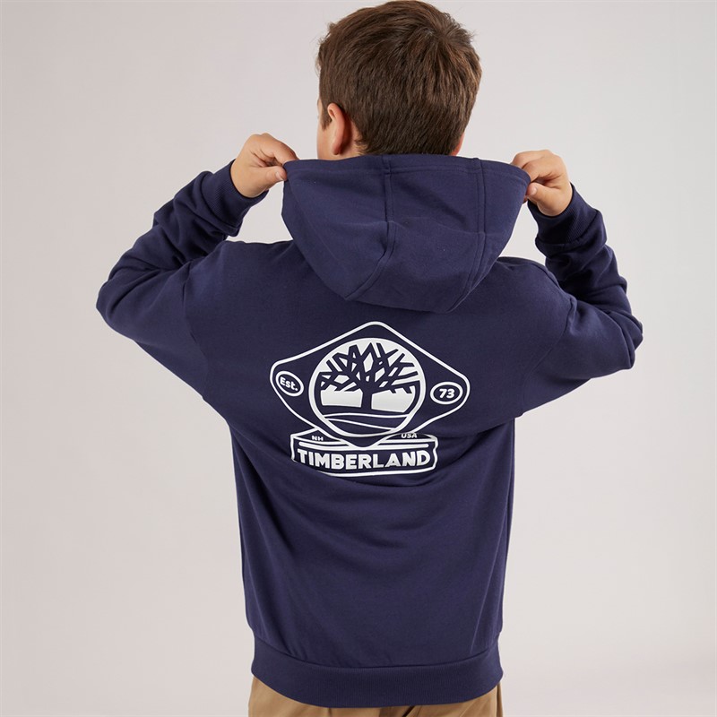 Timberland Boys Zip Through Hoodie Navy