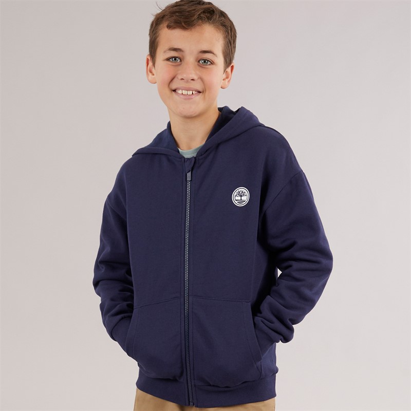 Timberland Boys Zip Through Hoodie Navy