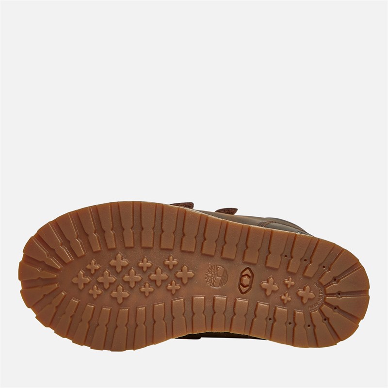 Timberland Kids Pokey Pine Warm-Lined Hook And Loop Boots Dark Brown