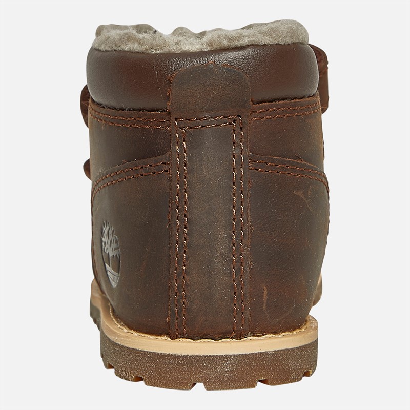 Timberland Kids Pokey Pine Warm-Lined Hook And Loop Boots Dark Brown