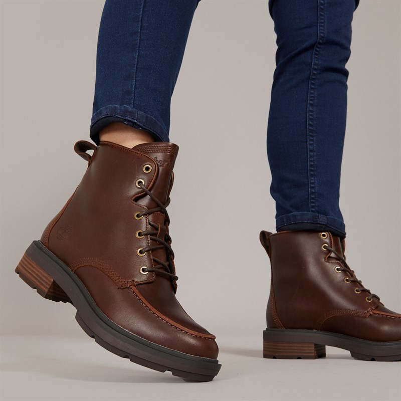 Timberland Womens Brimfield Mid Lace Up Boots Dark Brown Full Grain - Size 6.5