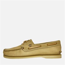 Timberland Mens Classic Leather Boat Shoes Light Beige Nubuck