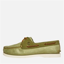 Timberland Mens Classic Leather Boat Shoes Light Green Nubuck