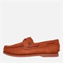 Timberland Mens Classic Leather Boat Shoes Dark Red Nubuck