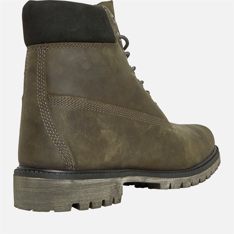 Timberland Mens Premium 6 Inch Lace Up Waterproof Boots Medium Grey Full Grain