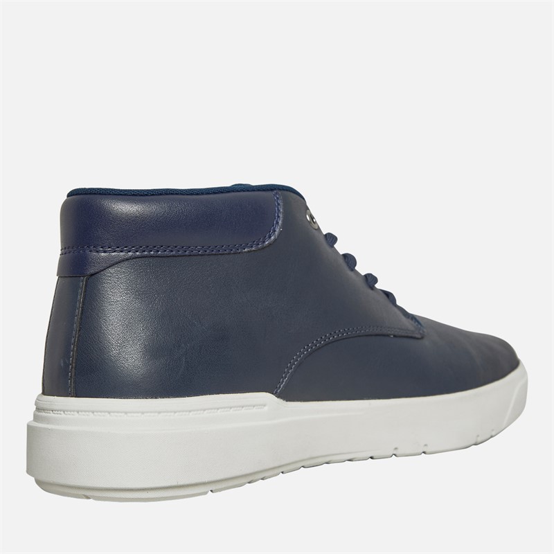 Timberland Mens Seneca Bay Mid Lace-Up Trainers Dark Blue Full Grain