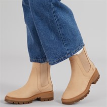 Timberland Womens Cortina Valley Mid Chelsea Boots Light Beige Nubuck