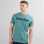 Timberland Mens Wordmark Logo T-Shirt Sea Pine