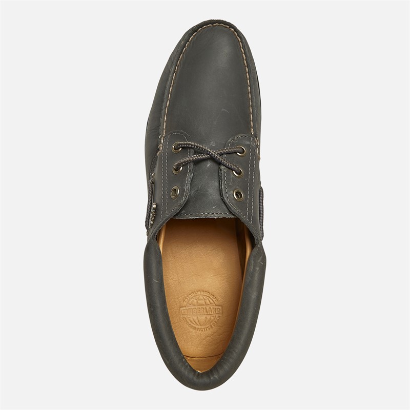 Timberland Mens Authentic Boat Shoes Medium Grey Full Grain