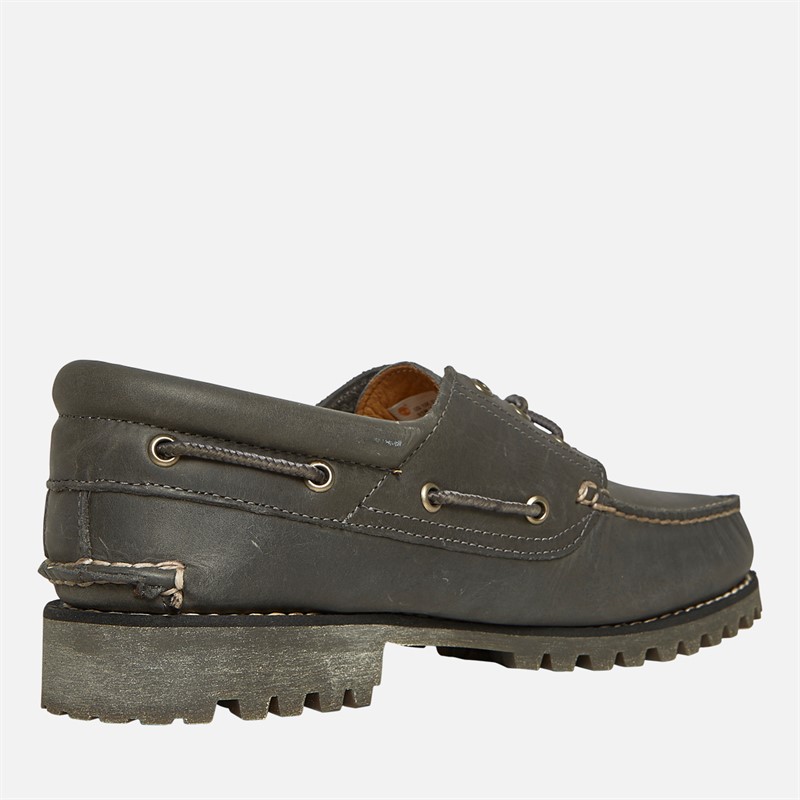 Timberland Mens Authentic Boat Shoes Medium Grey Full Grain