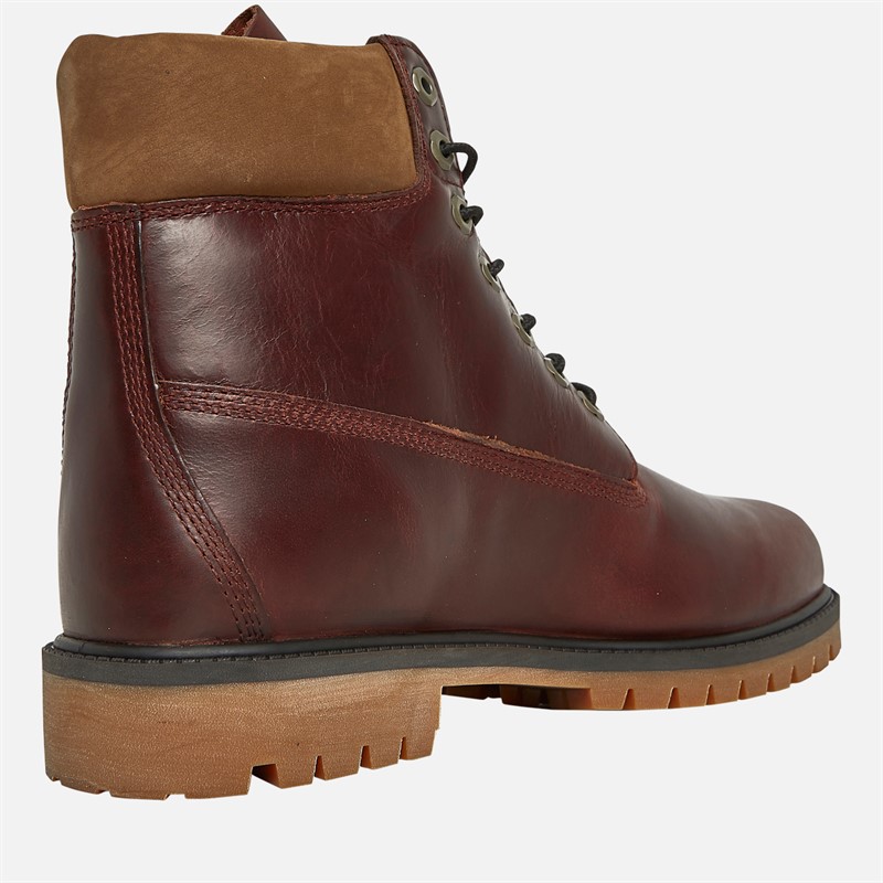 Timberland Mens Heritage 6 Inch Lace Up Boots Burgundy Full Grain