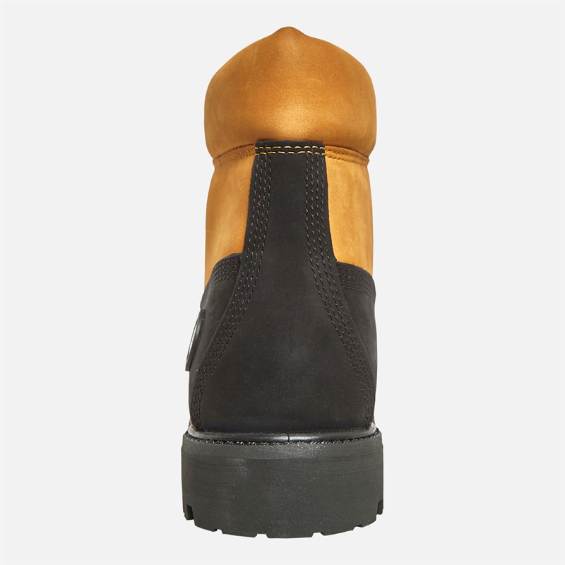 Timberland Mens Premium 6 Inch Lace Up Boots Black Nubuck W Wheat