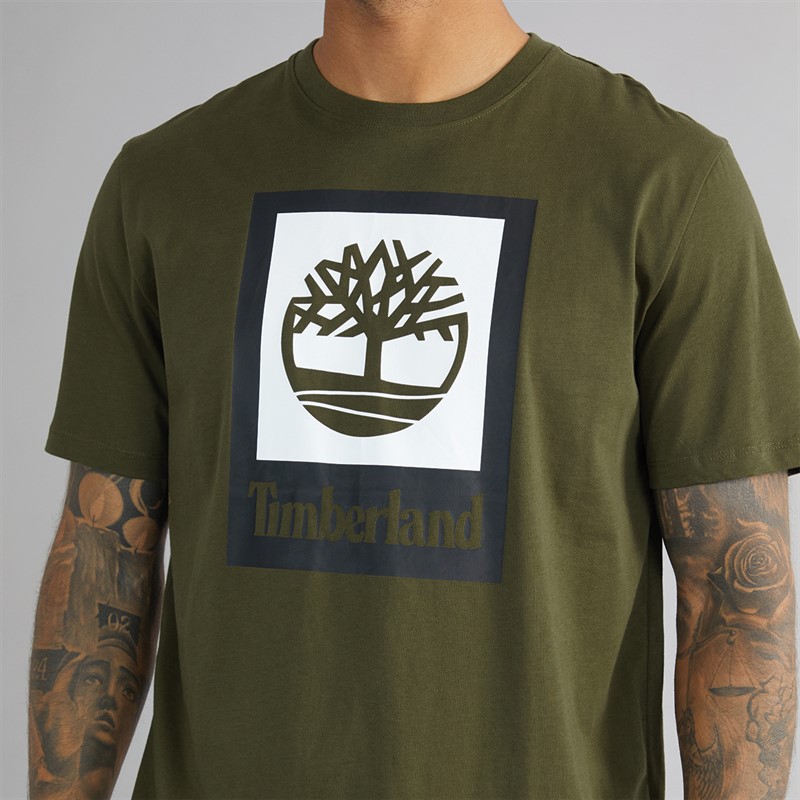 Timberland Mens Coloured Short Sleeve T-Shirt Dark Olive