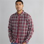 Timberland Mens Stretch Poplin Long Sleeve Checked Shirt Tawny Port Yd