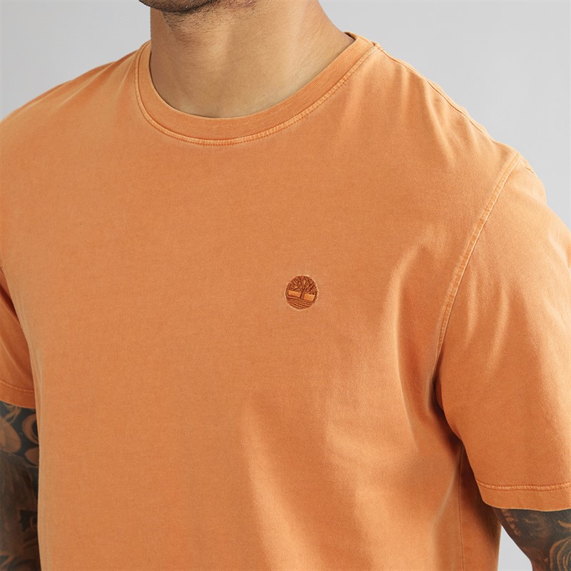 Timberland Mens Garment Dye Short Sleeve T-Shirt Umber