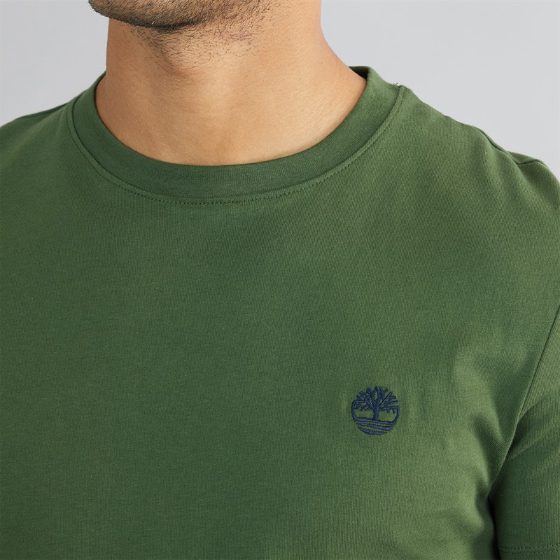 Timberland Mens Short Sleeve T-Shirt Black Forest Green