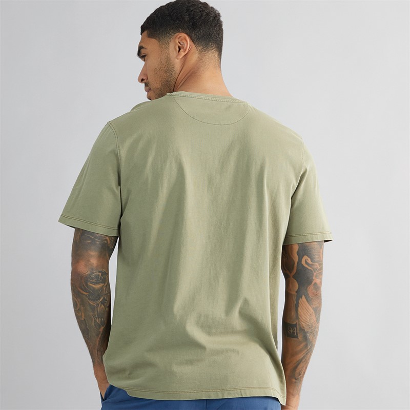 Timberland Mens Garment Dye Short Sleeve T-Shirt Dark Olive