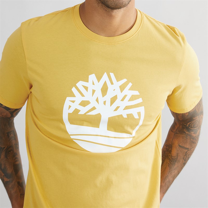 Timberland Mens Tree Logo Short Sleeve T-Shirt Mimosa