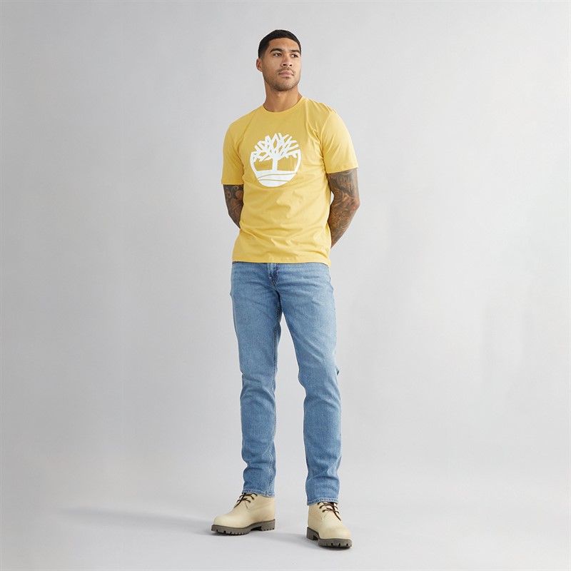 Timberland Mens Tree Logo Short Sleeve T-Shirt Mimosa