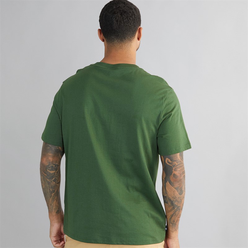 Timberland Mens Short Sleeve T-Shirt Black Forest Green