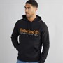 Timberland Mens Embroidery Logo Brush Back Hoodie Black