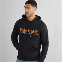 Timberland Mens Embroidery Logo Brush Back Hoodie Black