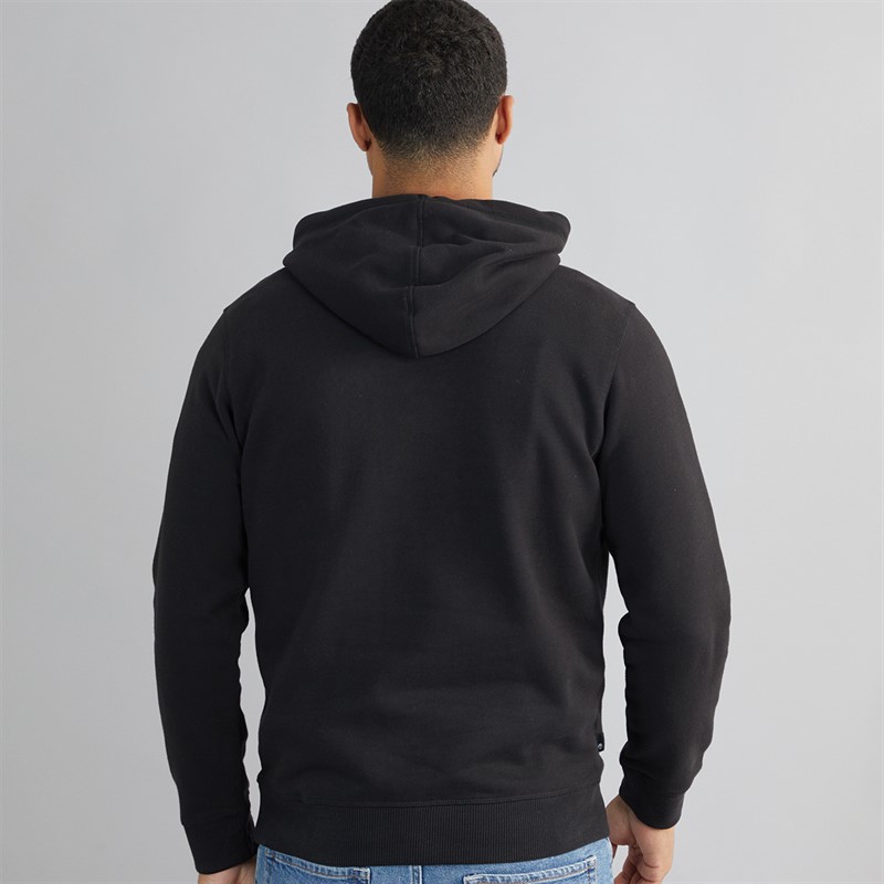 Timberland Mens Embroidery Logo Brush Back Hoodie Black