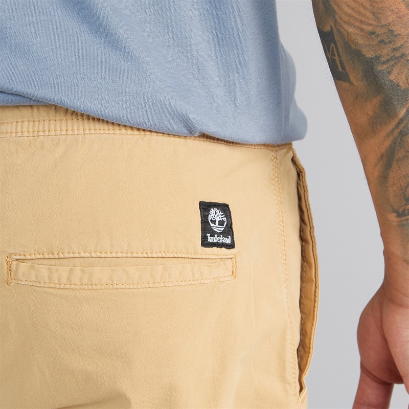 Timberland Mens Garment Dye Poplin Shorts Light Wheat Boot