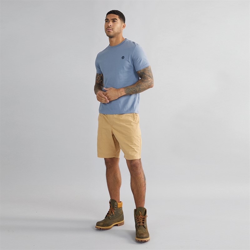 Timberland Mens Garment Dye Poplin Shorts Light Wheat Boot