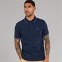 Timberland Mens Tipped Pique Short Sleeve Polo Dark Sapphire