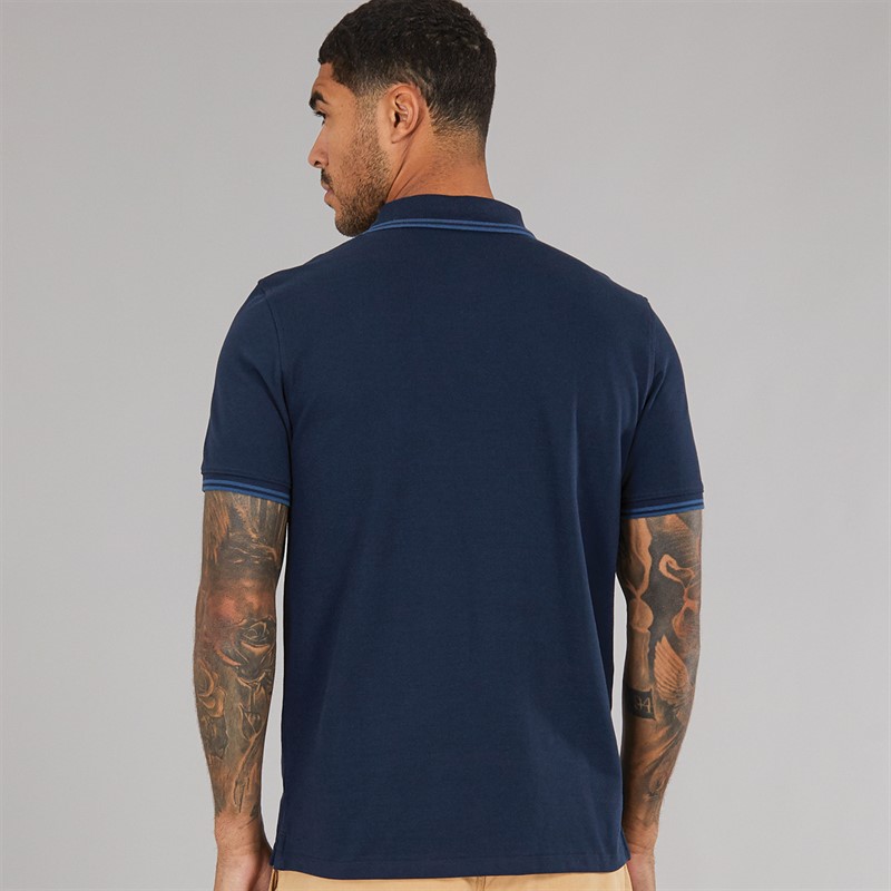 Timberland Mens Tipped Pique Short Sleeve Polo Dark Sapphire