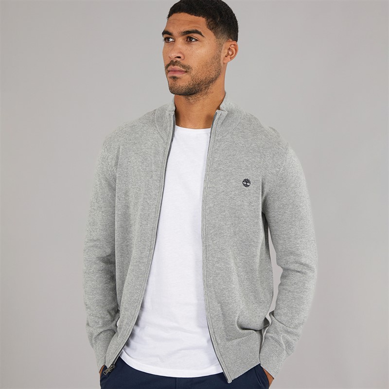 Timberland Mens Cotton YD Full Zip Sweatshirt Medium Grey Heather - Size S
