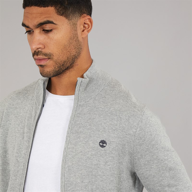Timberland Mens Cotton YD Full Zip Sweatshirt Medium Grey Heather