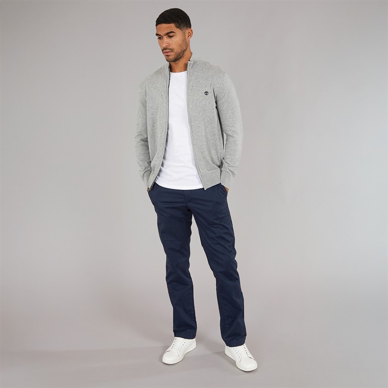 Timberland Mens Cotton YD Full Zip Sweatshirt Medium Grey Heather