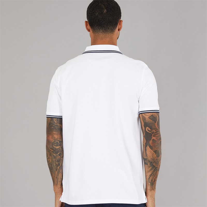 Timberland Mens Tipped Pique Short Sleeve Polo White