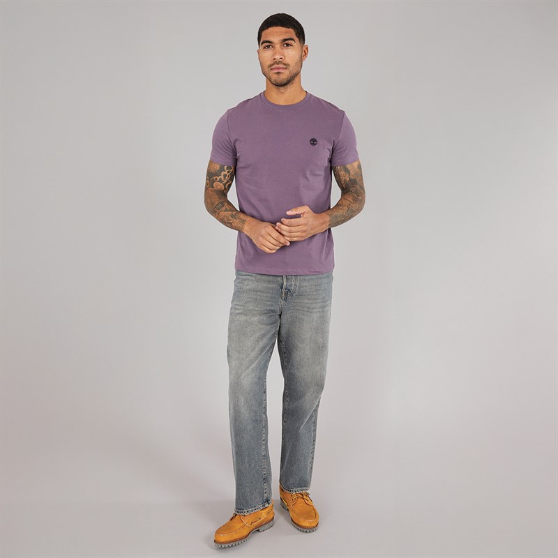 Timberland Mens Short Sleeve T-Shirt Vintage Violet