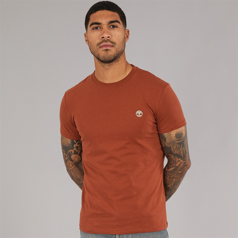 Timberland Mens Short Sleeve T-Shirt Burnt Henna