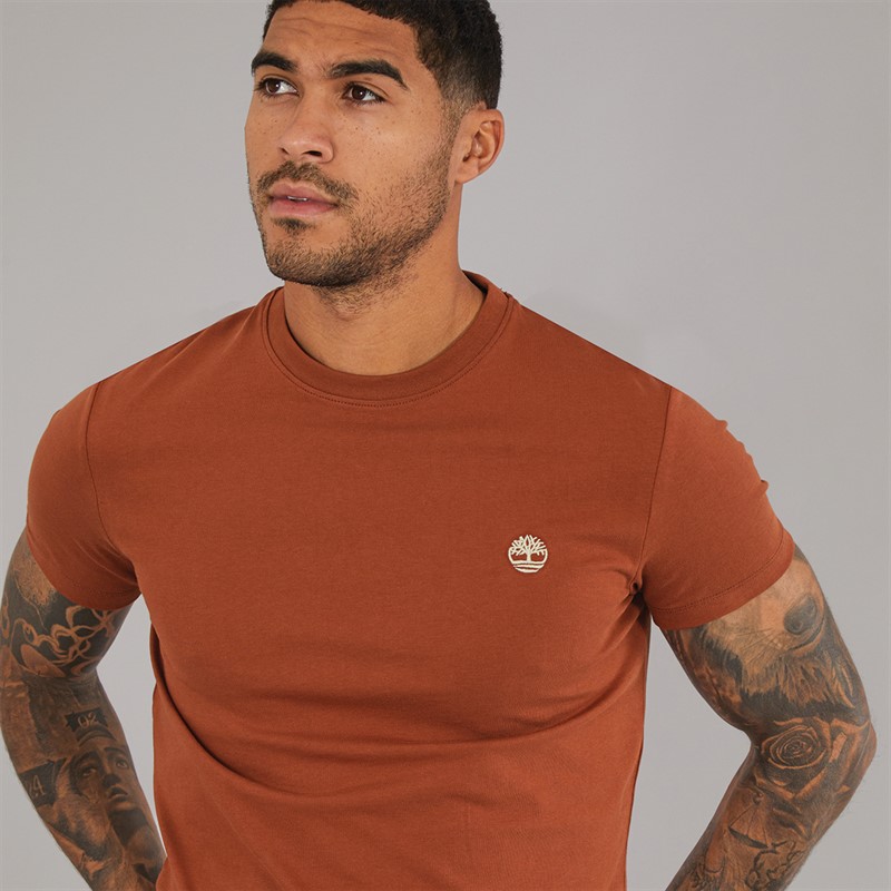 Timberland Mens Short Sleeve T-Shirt Burnt Henna