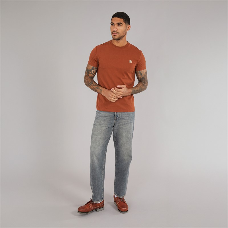 Timberland Mens Short Sleeve T-Shirt Burnt Henna