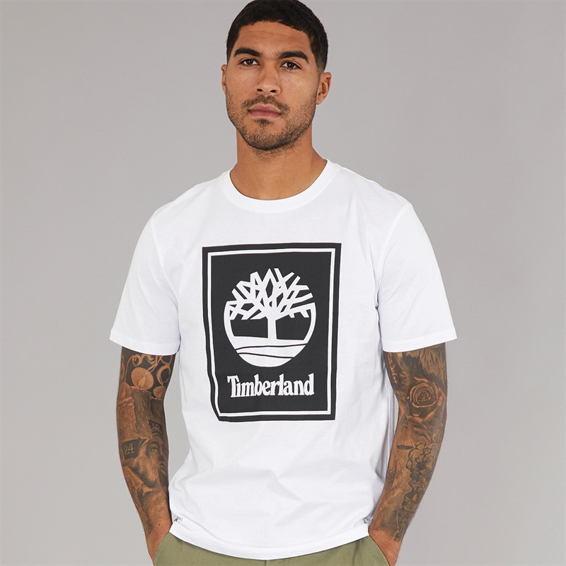 Timberland Mens Short Sleeve T-Shirt White/Black