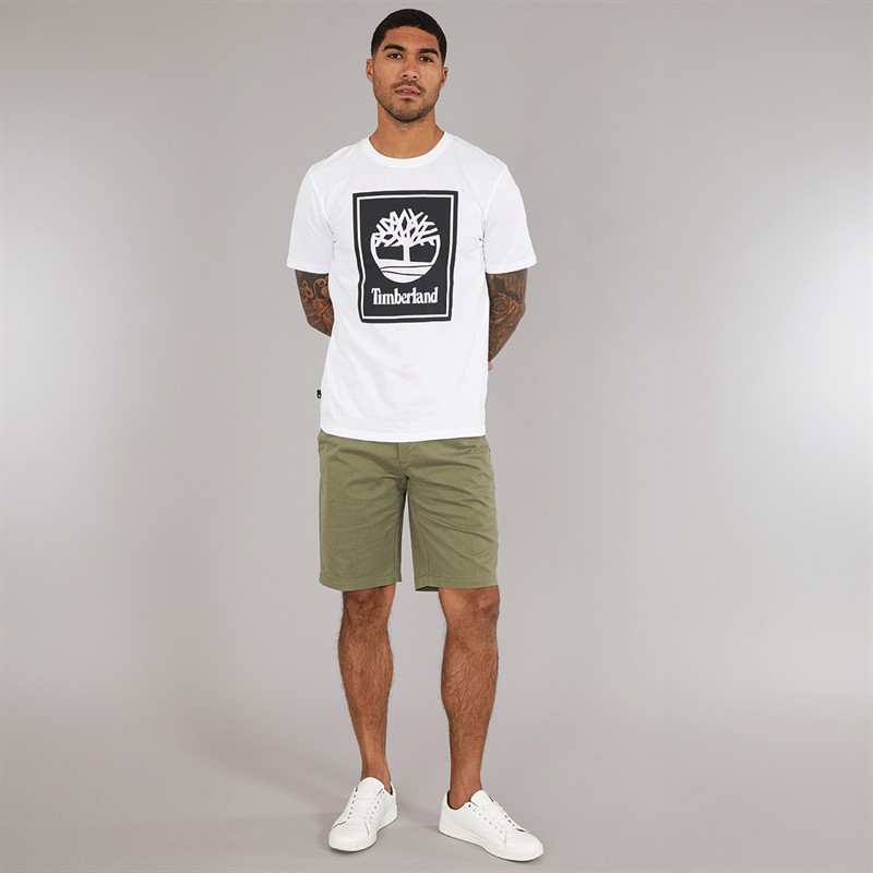 Timberland Mens Short Sleeve T-Shirt White/Black
