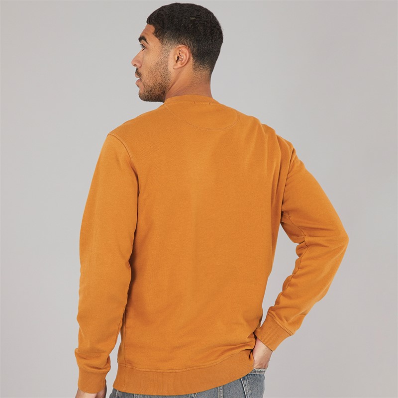 Timberland Mens Embroidered Logo Crew Neck Sweatshirt Wheat Boot