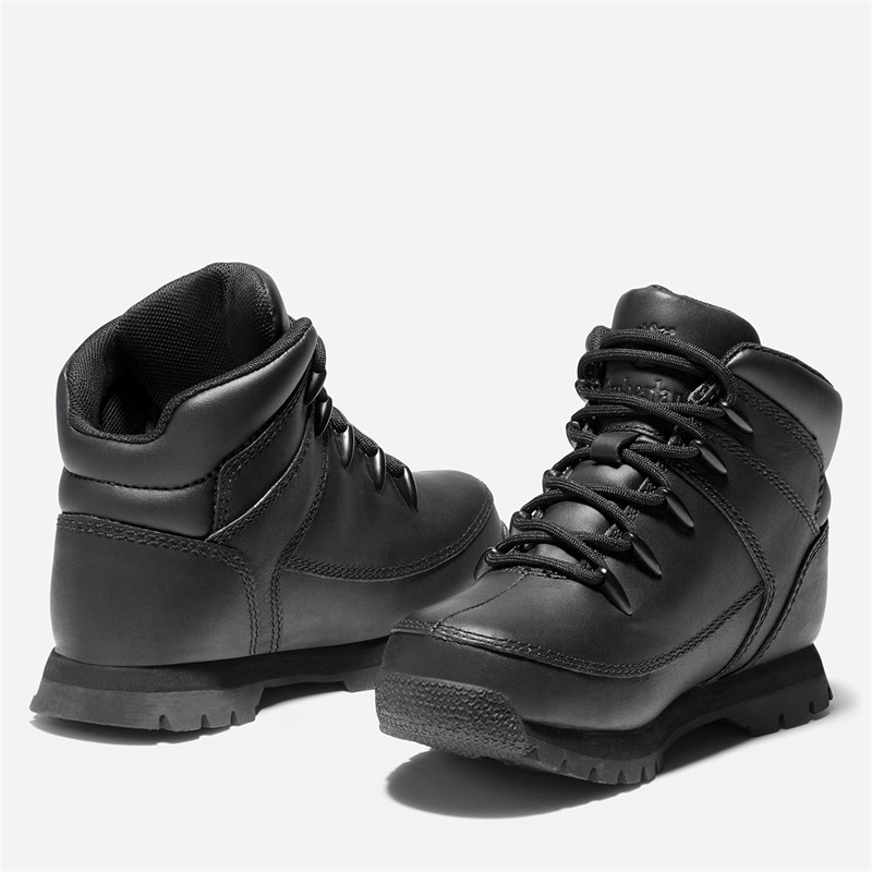 Timberland Junior Euro Sprint Mid Lace Up Boots Black