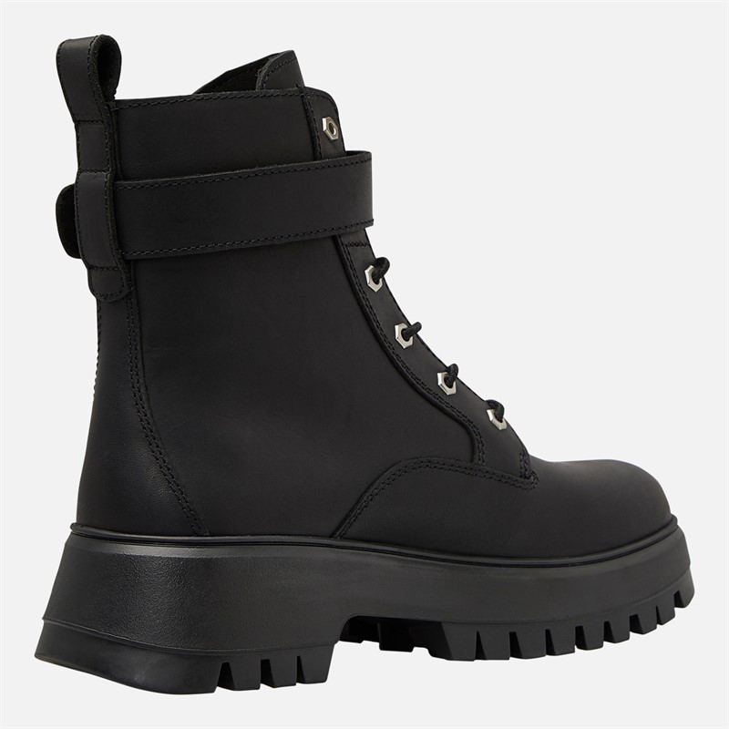 Timberland Womens Cora Valley Mid Lace Boots Black Full Grain