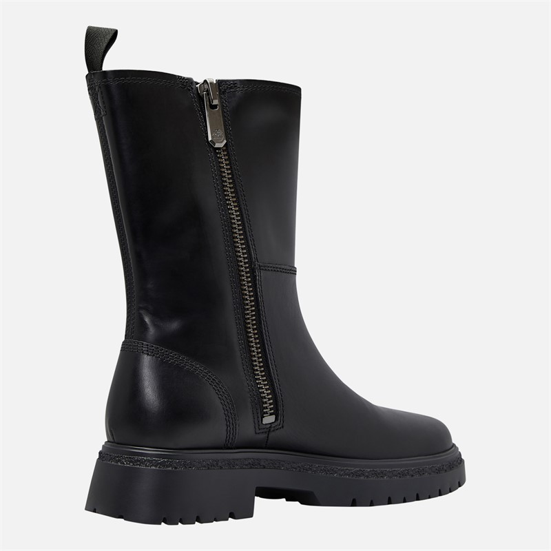 Timberland Womens Cambria Valley Tall Zip Up Boots Black Full Grain