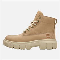 Timberland Womens Greyfield Mid Lace Boots Light Beige Nubuck