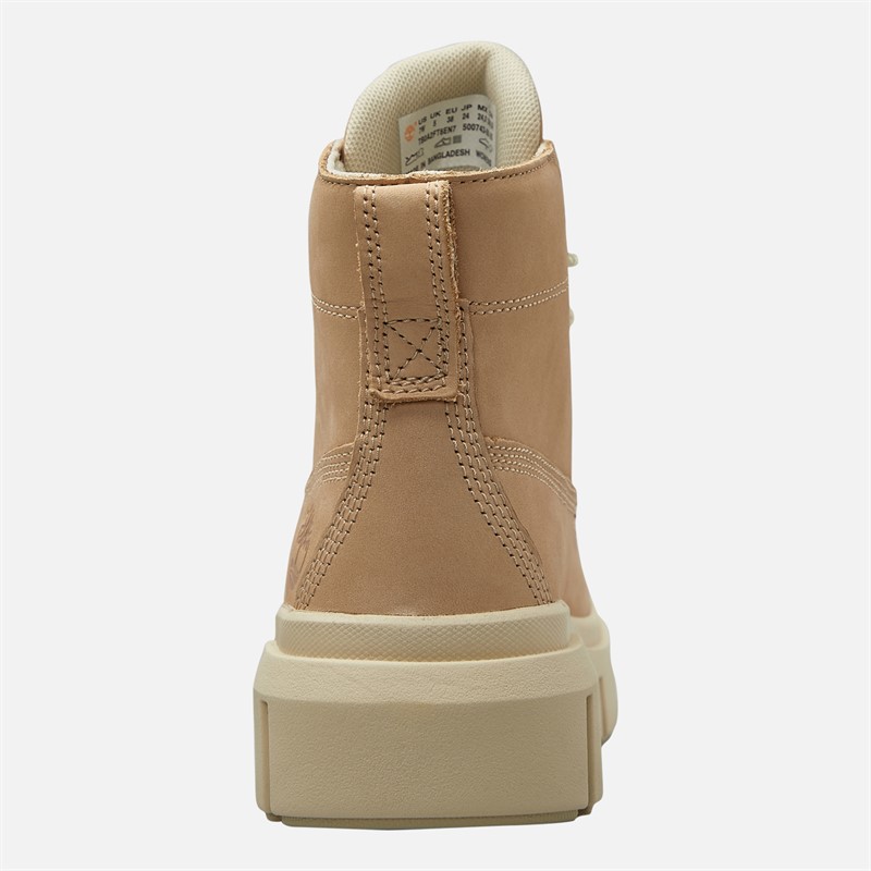 Timberland Womens Greyfield Mid Lace Boots Light Beige Nubuck